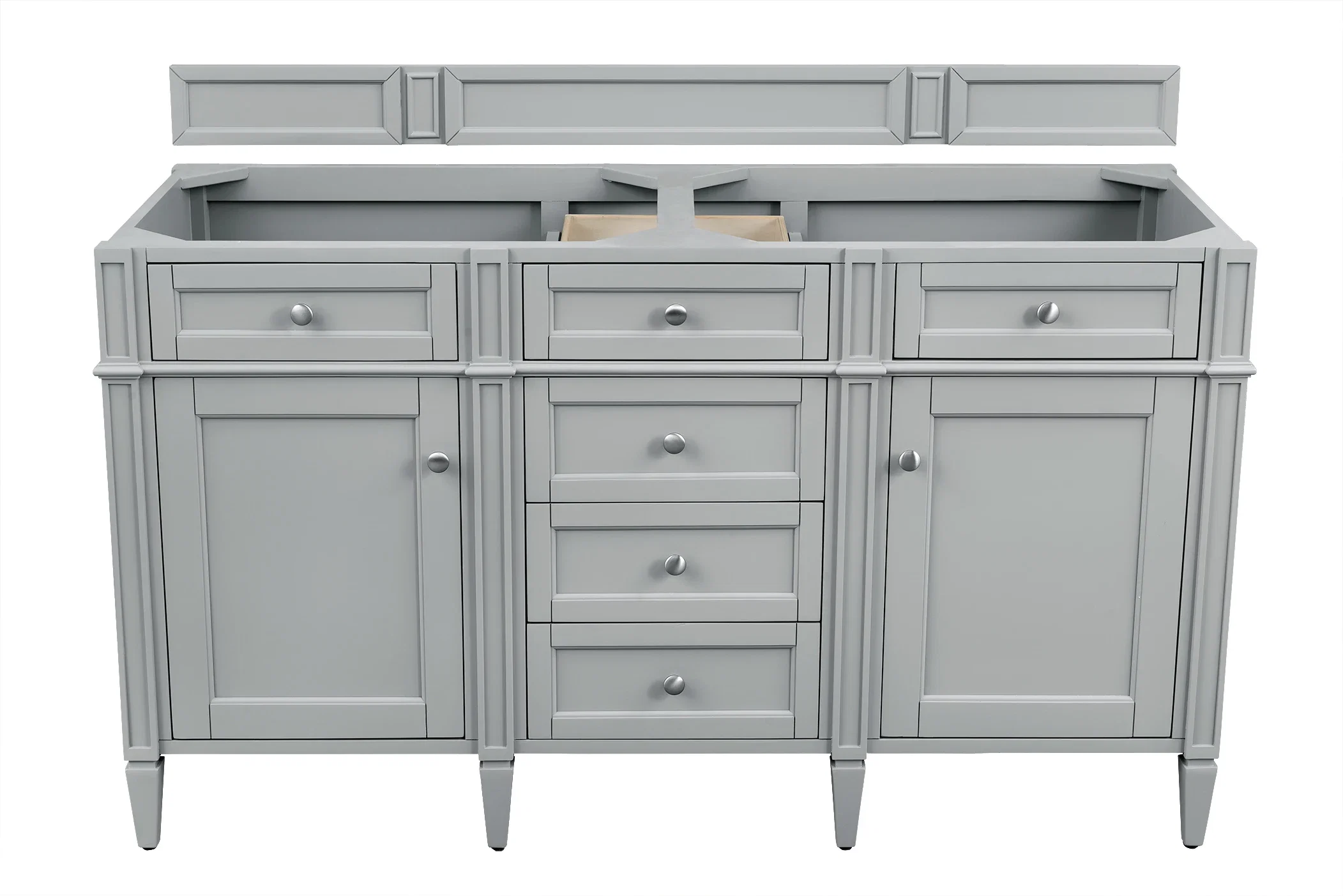Brittany 60" Double Vanity, Urban Gray w/ 3 CM Lime Delight Silestone Top