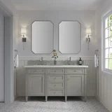 Brittany 60" Double Vanity, Urban Gray w/ 3 CM Lime Delight Silestone Top