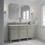 Brittany 60" Double Vanity, Urban Gray w/ 3 CM Lime Delight Silestone Top