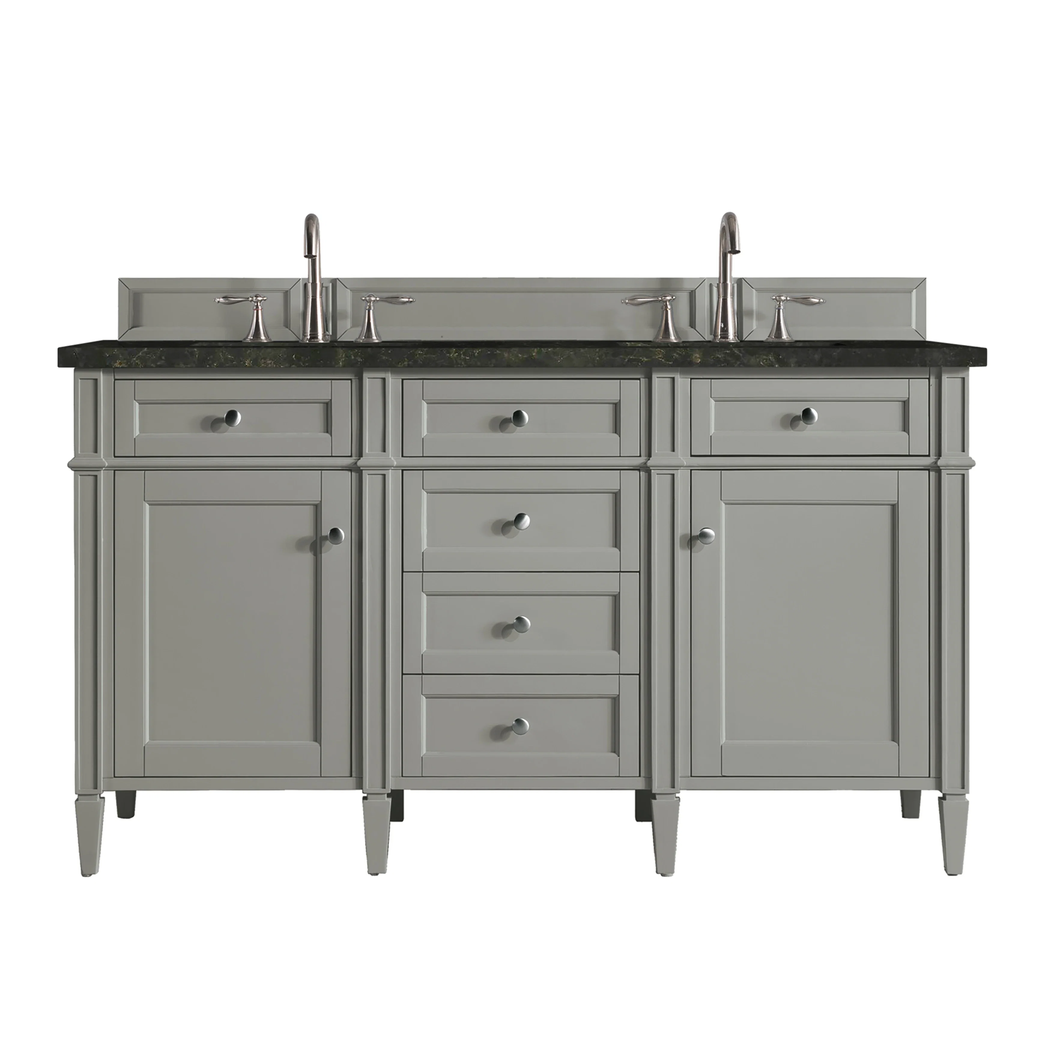 Brittany 60" Double Vanity, Urban Gray, w/ 3 CM Phantome Eclos Top