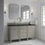 Brittany 60" Double Vanity, Urban Gray, w/ 3 CM Phantome Eclos Top