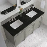 Brittany 60" Double Vanity, Urban Gray, w/ 3 CM Phantome Eclos Top