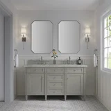 Brittany 60" Double Vanity, Urban Gray w/ 3 CM Victorian Silver Silestone Top