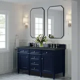 Brittany 60" Double Vanity, Victory Blue w/ 3 CM Charcoal Soapstone Silestone Top