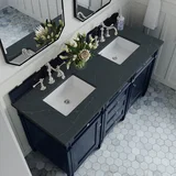 Brittany 60" Double Vanity, Victory Blue w/ 3 CM Charcoal Soapstone Silestone Top