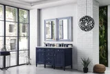 Brittany 60" Double Vanity, Victory Blue w/ 3 CM Eternal Jasmine Pearl Silestone Top w/FreePower Wireless Charger