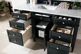 Brittany 60" Single Vanity, Black Onyx w/ 3 CM Carrara Marble Top