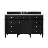 Brittany 60" Single Vanity, Black Onyx, w/ 3 CM Ethereal Noctis Silestone Top