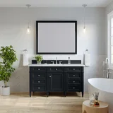 Brittany 60" Single Vanity, Black Onyx, w/ 3 CM Ethereal Noctis Silestone Top