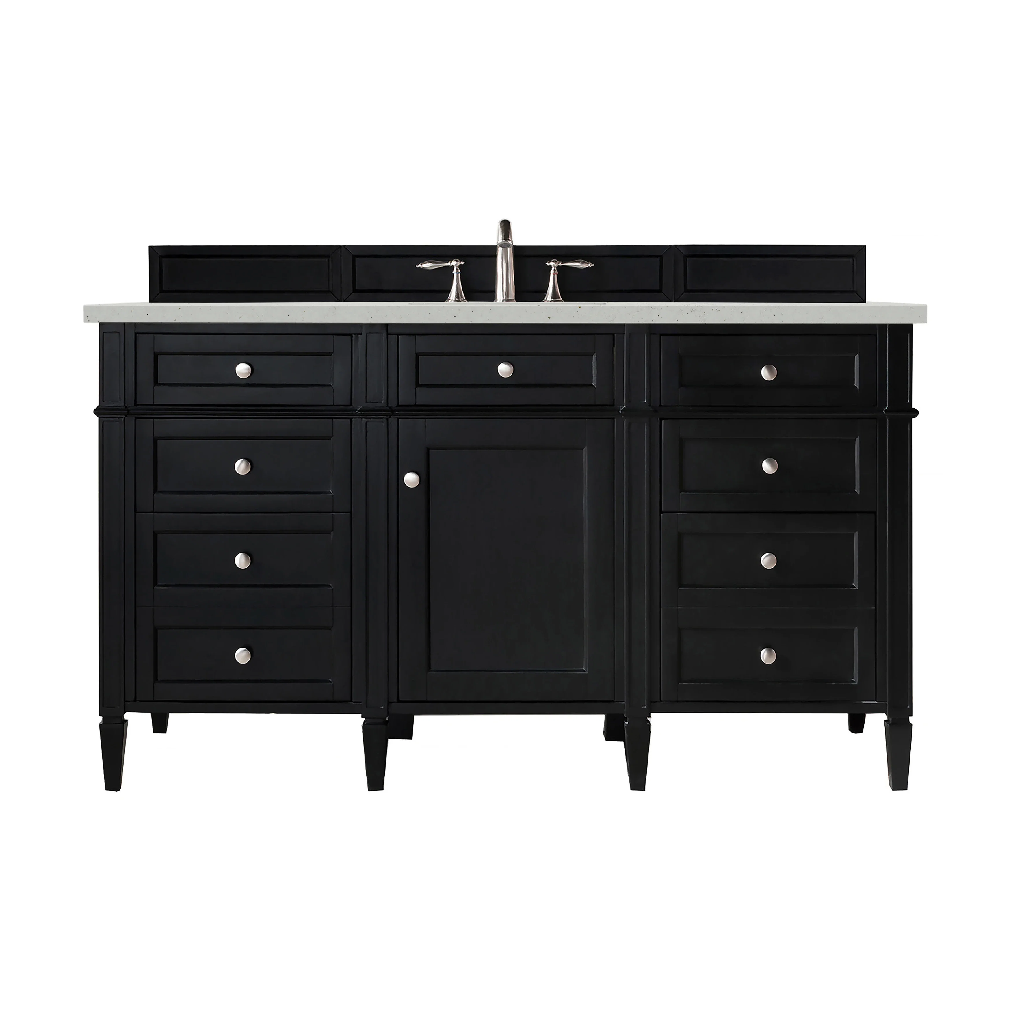 Brittany 60" Single Vanity, Black Onyx w/ 3 CM Lime Delight Silestone Top