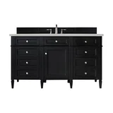 Brittany 60" Single Vanity, Black Onyx w/ 3 CM Lime Delight Silestone Top