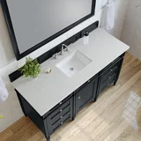 Brittany 60" Single Vanity, Black Onyx w/ 3 CM Lime Delight Silestone Top