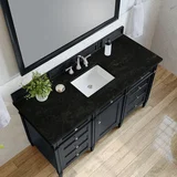 Brittany 60" Single Vanity, Black Onyx, w/ 3 CM Phantome Eclos Top