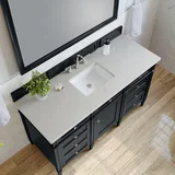 Brittany 60" Single Vanity, Black Onyx, w/ 3 CM Siberian Silestone Top