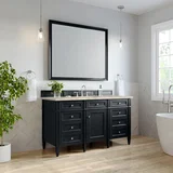 Brittany 60" Single Vanity, Black Onyx, w/ 3 CM Tajnar Eclos Top