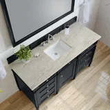 Brittany 60" Single Vanity, Black Onyx, w/ 3 CM Tajnar Eclos Top