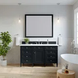 Brittany 60" Single Vanity, Black Onyx w/ 3 CM White Zeus Silestone Top