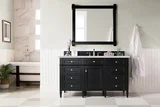 Brittany 60" Single Vanity, Black Onyx, w/ 3 CM Eternal Jasmine Pearl Silestone Top w/FreePower Wireless Charger