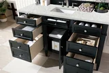 Brittany 60" Single Vanity, Black Onyx, w/ 3 CM Eternal Jasmine Pearl Silestone Top w/FreePower Wireless Charger