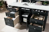Brittany 60" Single Vanity, Black Onyx, w/ 3 CM Ethereal Noctis Silestone Top w/FreePower Wireless Charger