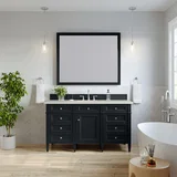 Brittany 60" Single Vanity, Black Onyx, w/ 3 CM Siberian Silestone Top w/FreePower Wireless Charger