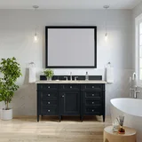 Brittany 60" Single Vanity, Black Onyx, w/ 3 CM Tajnar Eclos Top w/FreePower Wireless Charger