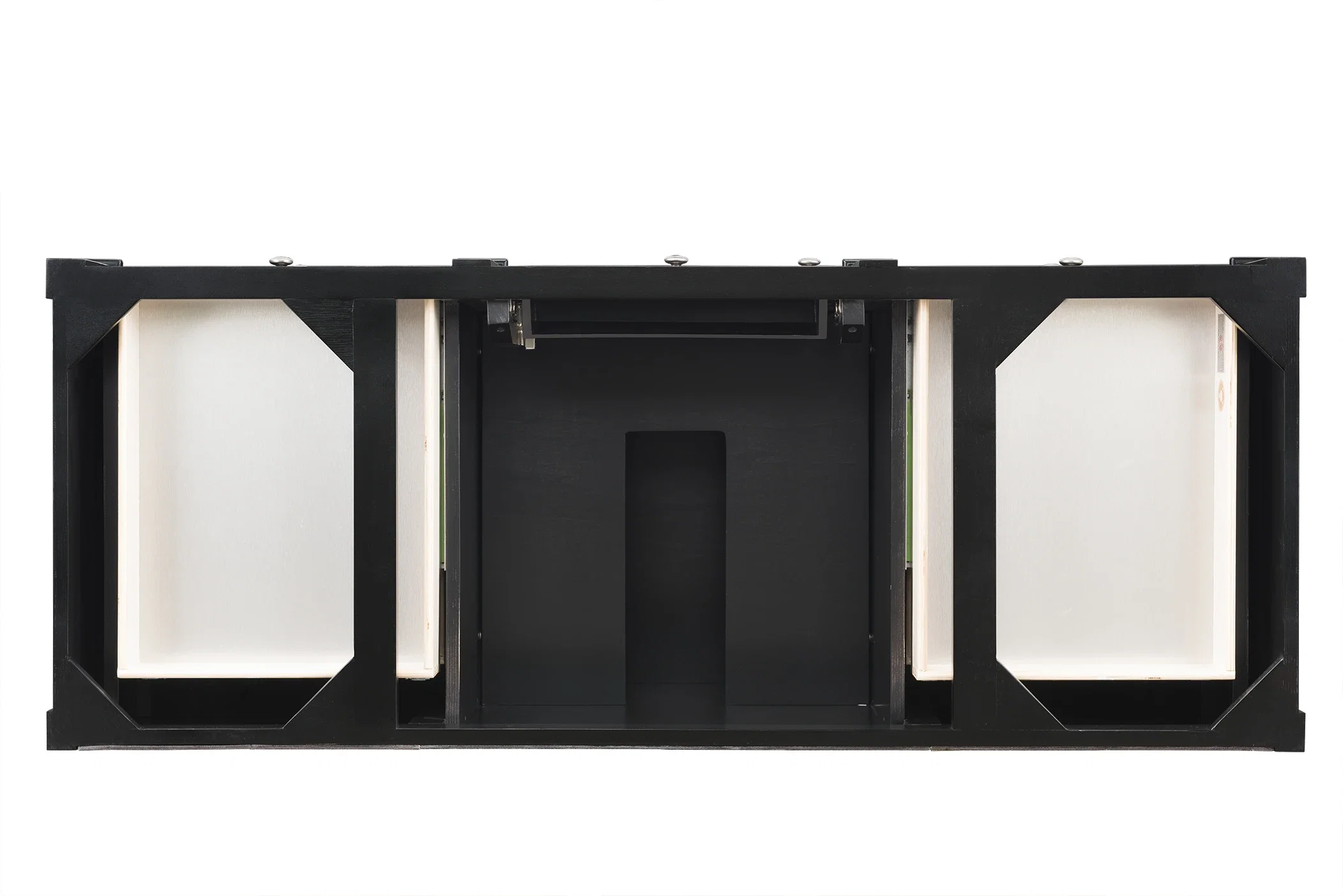 Brittany 60" Single Vanity, Black Onyx, w/ 3 CM Tajnar Eclos Top w/FreePower Wireless Charger