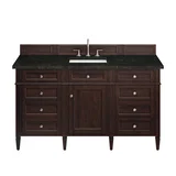 Brittany 60" Single Vanity, Burnished Mahogany, w/ 3 CM Phantome Eclos Top
