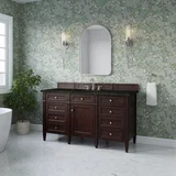 Brittany 60" Single Vanity, Burnished Mahogany, w/ 3 CM Phantome Eclos Top