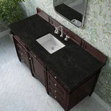 Brittany 60" Single Vanity, Burnished Mahogany, w/ 3 CM Phantome Eclos Top