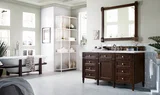 Brittany 60" Single Vanity, Burnished Mahogany w/ 3 CM Ethereal Noctis Silestone Top w/FreePower Wireless Charger