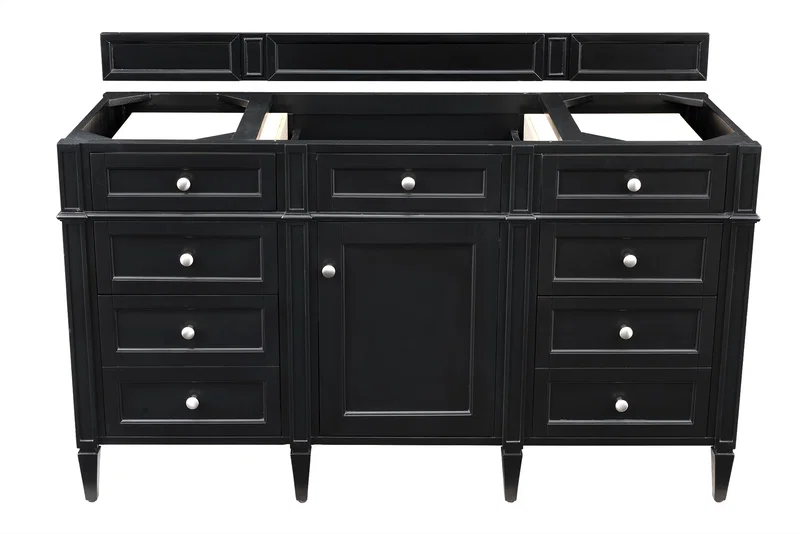 Brittany 60" Single Vanity Cabinet, Black Onyx