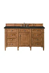 Brittany 60" Single Vanity, Saddle Brown, w/ 3 CM Phantome Eclos Top