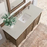 Brittany 60" Single Vanity, Saddle Brown, w/ 3 CM Siberian Silestone Top