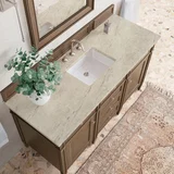Brittany 60" Single Vanity, Saddle Brown, w/ 3 CM Tajnar Eclos Top