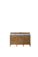 Brittany 60" Single Vanity, Saddle Brown w/ 3 CM Eternal Jasmine Pearl Silestone Top w/FreePower Wireless Charger