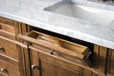 Brittany 60" Single Vanity, Saddle Brown w/ 3 CM Eternal Jasmine Pearl Silestone Top w/FreePower Wireless Charger