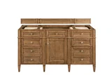 Brittany 60" Single Vanity, Saddle Brown, w/ 3 CM Tajnar Eclos Top w/FreePower Wireless Charger