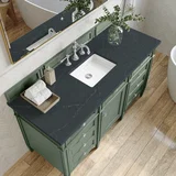 Brittany 60" Single Vanity, Smokey Celadon w/ 3 CM Charcoal Soapstone Top
