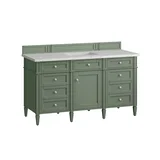 Brittany 60" Single Vanity, Smokey Celadon w/ 3 CM Ethereal Noctis Top