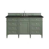 Brittany 60" Single Vanity, Smokey Celadon, w/ 3 CM Phantome Eclos Top