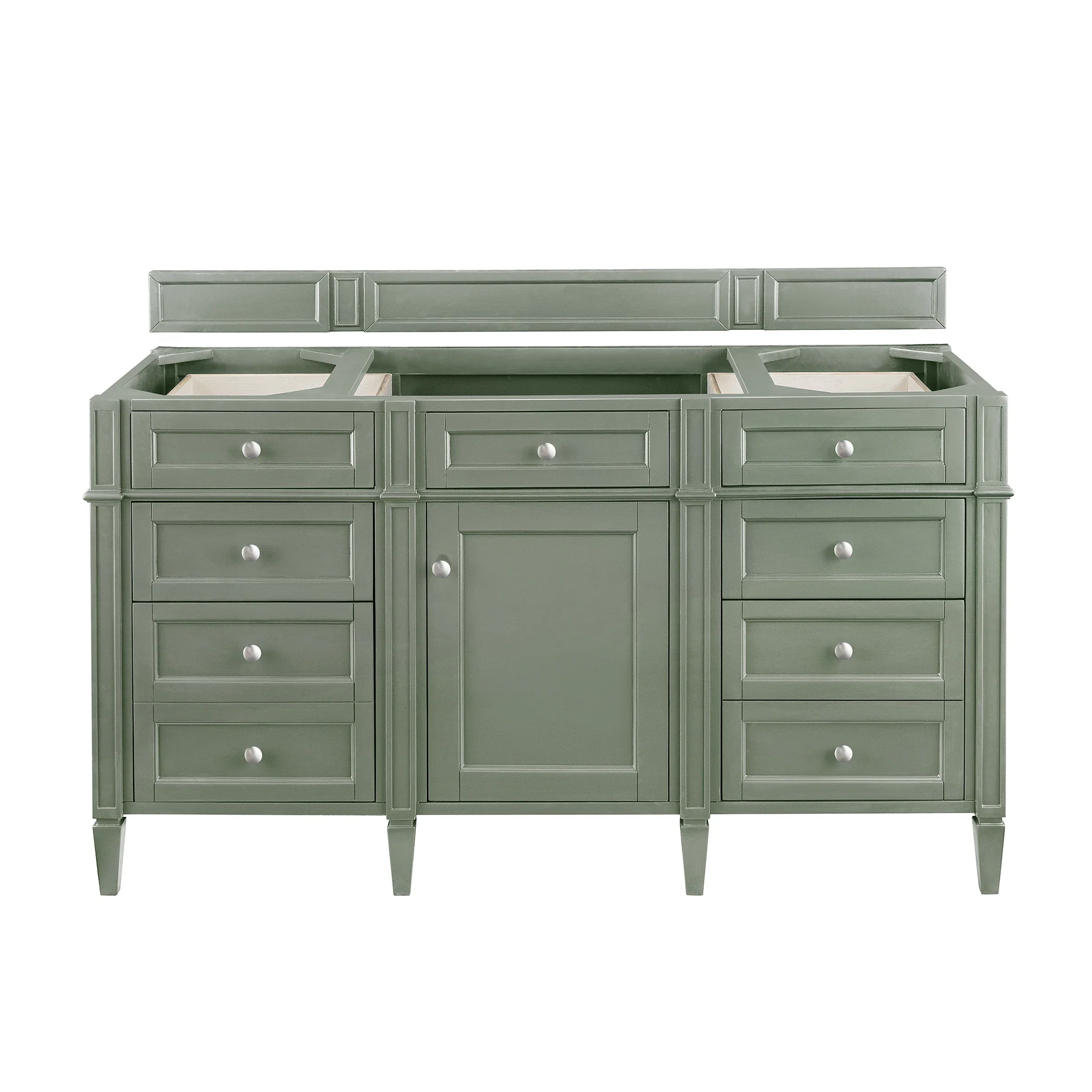 Brittany 60" Single Vanity, Smokey Celadon w/ 3 CM Eternal Jasmine Pearl Top w/FreePower Wireless Charger