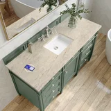 Brittany 60" Single Vanity, Smokey Celadon, w/ 3 CM Tajnar Eclos Top w/FreePower Wireless Charger