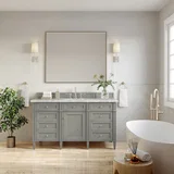 Brittany 60" Single Vanity, Urban Gray w/ 3 CM Carrara Marble Top