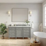 Brittany 60" Single Vanity, Urban Gray w/ 3 CM Ethereal Noctis Silestone Top