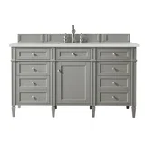 Brittany 60" Single Vanity, Urban Gray w/ 3 CM Lime Delight Silestone Top