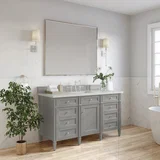Brittany 60" Single Vanity, Urban Gray w/ 3 CM Lime Delight Silestone Top