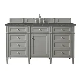 Brittany 60" Single Vanity, Urban Gray w/ 3 CM Parisien Bleu Silestone Top