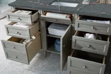 Brittany 60" Single Vanity, Urban Gray w/ 3 CM Parisien Bleu Silestone Top