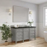 Brittany 60" Single Vanity, Urban Gray, w/ 3 CM Phantome Eclos Top